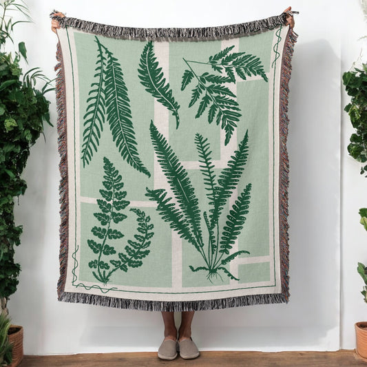 Abstract Plants Woven Blanket