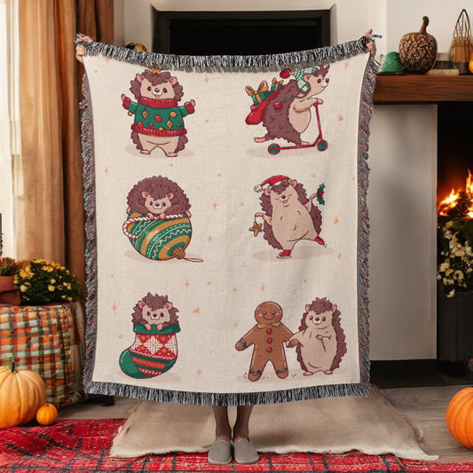 Hedgehog Christmas Blanket